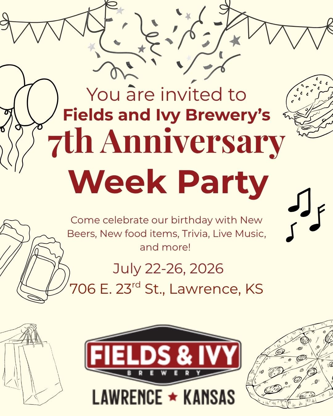 7th Anniversary Week Party! July 22-26, 2026